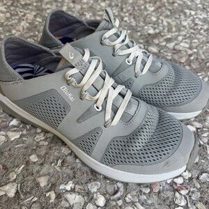 Olukai Huia Gray Mesh Sneakers Women’s 7.5 — Lightweight Everyday Comfort Shoe